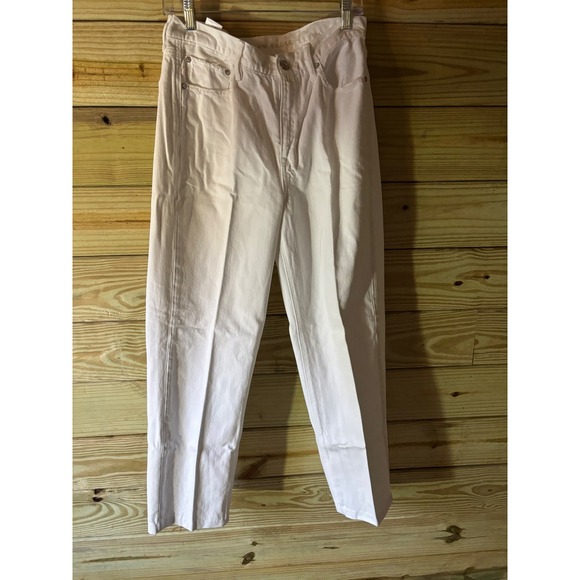 American Eagle Outfitters Denim - American‎ Eagle Outfitters Women White High Waisted Mom Jeans Size 7